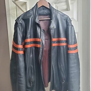 Leather motorcycle jacket XL